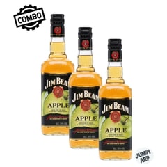 JIM BEAM - Pack 3 unds Whiskey Apple 700ml Kentucky Straight Bourbon