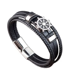 GENERICO - Pulsera Hombre Cuero Naut Negro-