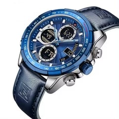 NAVIFORCE - Reloj 9197 Blue Deportivo Para Hombre Correa De Cuero