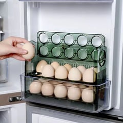 HOME BASICS - Organizador de Huevos de 3 Niveles para 30 Unidades