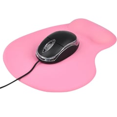 GENERICO - MOUSE PAD ERGONOMICO CON ALMOHADILLA BASE DE GOMA GEL ROSA