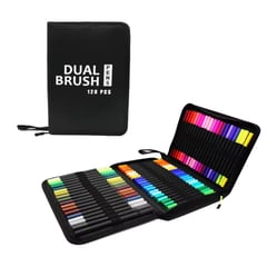 OEM - Plumones Dual Brush 120 Piezas Punta Pincel y Punta Fina