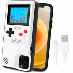 GENERICO - Carcasa Case iPhone 15 Pro Retro Gamer 36 Juegos Blanco