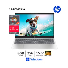 HP - Laptop 15-FC0005LA AMD Ryzen 3 7320U 8Gb Ram 256Gb SSD 156” FHD Wind 3 CELDAS-802M8LA