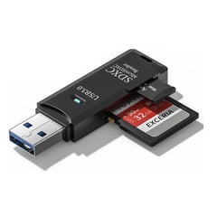 GENERICO - Lector adaptador de tarjetas usb 3.0 2 en 1 MicroSD TF alta velocidad