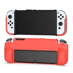 VARIOS - Case para Nintendo Switch Oled Silicon Rojo.