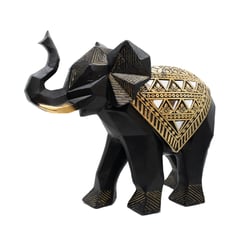 CONCEPT - Figura Elefante NegroDorado 26x10x22 cm