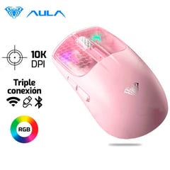 AULA - Mouse SC560 Inalambrico - Bluetooth 10,000 Dpi Rosado