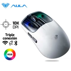 AULA - Mouse SC560 Inalambrico - Bluetooth 10,000 Dpi Blanco