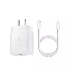 Cargador Adaptador Fast 25W Cubo + Cable Usb C A C - Blanco