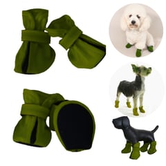 GENERICO - ZAPATOS IMPERMEABLES PARA PERROS Y MASCOTAS VERDE MILITAR-S