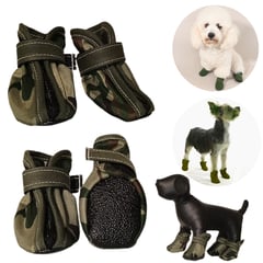 GENERICO - ZAPATOS IMPERMEABLES PARA PERROS Y MASCOTAS VERDE MILITAR-M