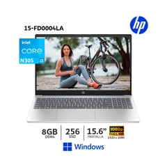 HP - Laptop 15-FD0004LA Core i3-N305 8GB Ram 256GB SSD 156 Pantalla FHD Windows -802N6LA