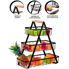 GENERICO - Cesta Fruteros Triangular de 3 Niveles