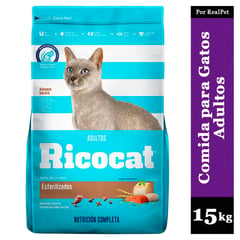 RICOCAT - Comida para Gato Adulto Esterilizado 15 kg