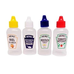 GENERICO - Mini botellas para cremas salsas pack x 4 unidades