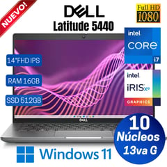 Laptops Latitude 5440 14" Fhd Ips, Core I7-1355u-13va Gen, Ram 16gb, 512gb Ssd, Win 11 Pro