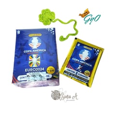 GENERICO - 50 Sobres Copa América EEUU2024 + SeparadorDeLibros Crochet