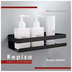 XM - Repisa para Baño en Acero Inoxidable Negro mate