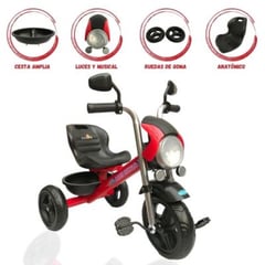 ROYAL BABY - Triciclo Chavo para Niños »TRYMOTO» Red