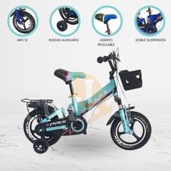 BABYGO - Bicicleta Plegable de Aluminio para Niños «PRIX» Ligth Blue