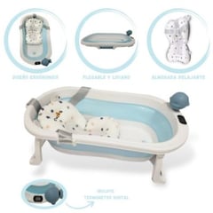 BABY KITS - Bañera Plegable Con Rociador «JELLY DIGITAL» Light Blue