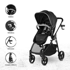 SUMMER - Coche Jogger Deportivo Moisés para Bebé «MYRIA» Black Onix