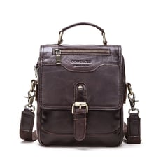 CONTACTS - Morral de Hombro de Cuero Marron MB122 Hombres