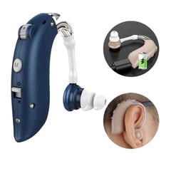 GENERICO - AURICULAR AUDIFONO AMPLIFICADOR PARA SORDERA RECARGABLE AZUL