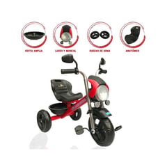 ROYAL BABY - Triciclo Chavo para Niños «TRYMOTO» Red