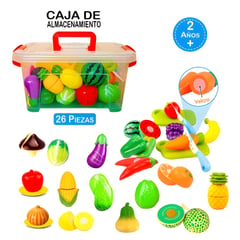 GENERICO - Juego de Frutas y Verduras para Cortar de 26 Piezas en CAJA