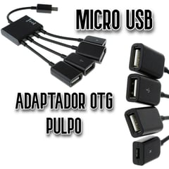 GENERICO - Adaptador OTG Pulpo V8 para celular Hub 3 puertos USB Carga 4 en 1