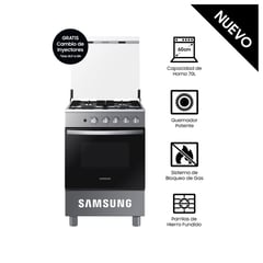 SAMSUNG - Cocina 4 hornillas NX24BG45411V - Silver Look