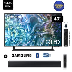 SAMSUNG - Televisor Samsung QLED Tizen OS Smart Tv 43 4K QN43Q65DAGXPE + Soundbar HW C400