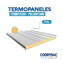 CODRYSAC - Panel Sándwich Termo Acústico Techo Poliuretano 30mm 1m x 3.60