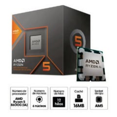 RYZEN - PROCESADOR AMD 5 8600G 4.3 GHZ 16MB AM5 AMD DDR5