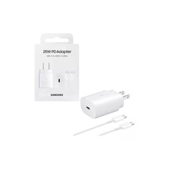 SAMSUNG - Cargador 25W con Cable para Galaxy S22 S22 Plus S22 Ultra Blanco