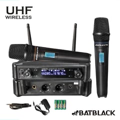 BATBLACK - MICROFONO INALAMBRICO UHF DOBLE CDISPLAY BT-M43PRO