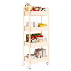 SASHIJA - Carrito Organizador 4 Niveles con Ruedas para Baño Cocina CR JY8