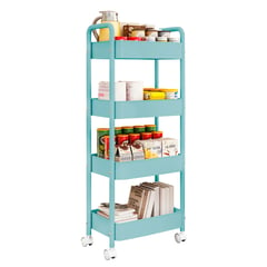 SASHIJA - Carrito Organizador 4 Niveles con Ruedas para Baño Cocina TQ JY8