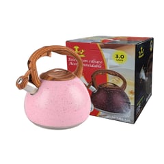 GENERICO - Tetera Suprema 3 Litros Granito con Acero Inoxidable 18/10 Rosa