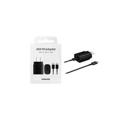 SAMSUNG - Cargador 25W Cable Tipo-C Galaxy S22 S22 Plus S22 Ultra Negro