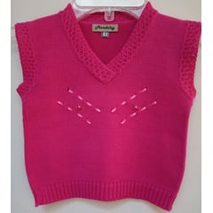 GENERICO - PULLOVER CHALECO NIÑA FUCSIA MANDALAY KNITS