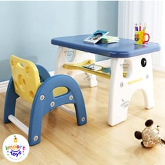 GENERICO - SET DE DIDACTICO DOBLE SILLA COLOR AMARILLO CON AZUL