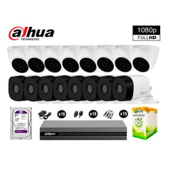 DAHUA - CÁMARAS SEGURIDAD KIT 16 FULL HD 1080P + DISCO 2TB COMPLETO