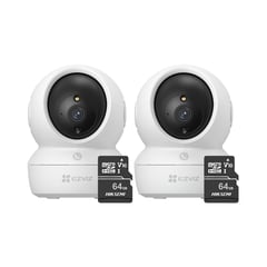 EZVIZ - Kit de 2 cámaras seguridad full hd para interiores H6C-Pro-2MP + 64SD