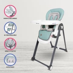 BABY HAPPY - Silla de Comer Graduable »RIZZO» Ligth Blue