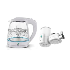 WATERLIFE - COMBO HERVIDOR SALUDABLE BLANCO + FILTRO DE AGUA PARA COCINA Y BAÑO