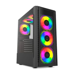 CYBERTEL - Gabinete Gamer Rainbow Xtreme Black CBX5001