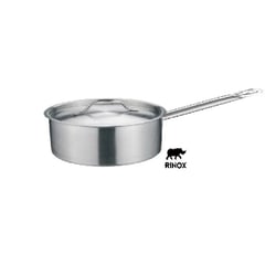 RINOX - Cacerola baja con mango 28 Litros 22x75 con tapa acero inox